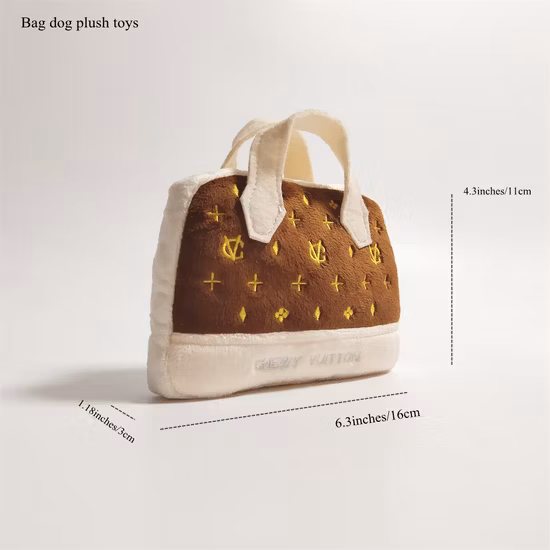 쫄깃한 Vuiton 봉제 인형 가방 삐걱거리는 컬렉션 개 장난감 제품 장난감